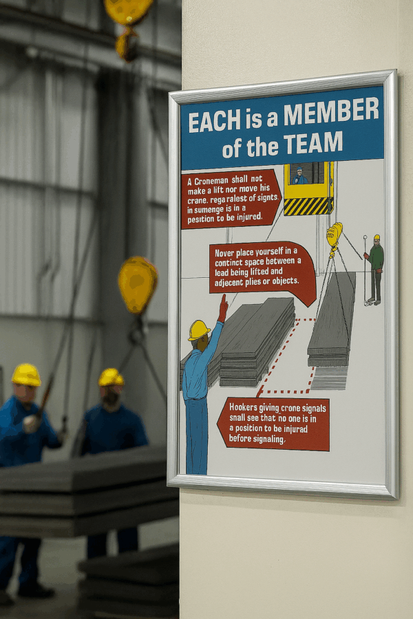 Overhead Cranes - Each Is A Member Of A Team Poster - Gloss Paper (17" x 22")  | PT183 - Image 2