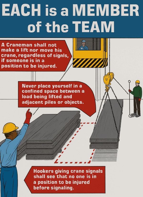 Overhead Cranes - Each Is A Member Of A Team Poster - Gloss Paper (17" x 22")  | PT183